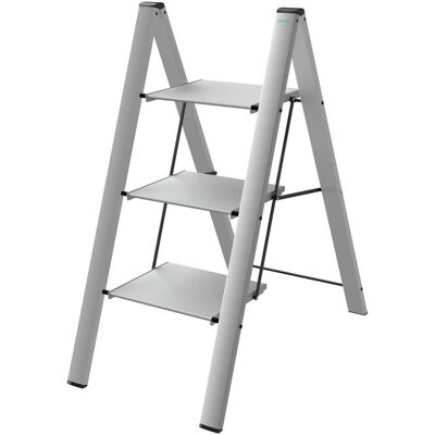 COLOMBO Leonardo Sgabello Scala Pieghevole 3 Gradini Alluminio Anodizzato 150 Kg En14183 Made In Italy Colore Nero COLOMBO Leonardo Sgabello Scala Pieghevole 3 Gradini Alluminio Anodizzato 150 Kg En14183 Made In Italy Colore Nero