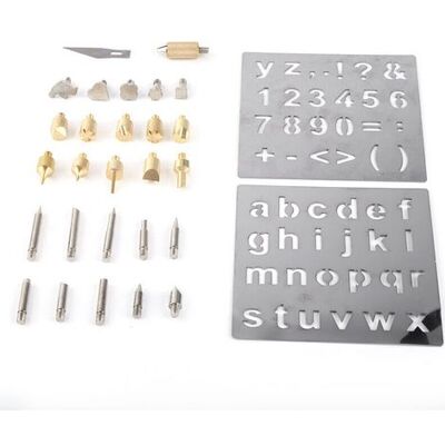 SIOKS Kit Di Stencil Per Pirografia Con Lettere, Numeri E Simboli Per Legno SIOKS Kit Di Stencil Per Pirografia Con Lettere, Numeri E Simboli Per Legno