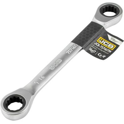 JCB Chiave A Cricchetto A Doppia Estremità 16x17mm Cr-v 12 Punte JCB Chiave A Cricchetto A Doppia Estremità 16x17mm Cr-v 12 Punte