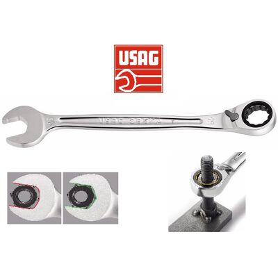 USAG U02856006 Chiavi Combinate Cricchetto Anello Tenuta 6mm 128mm USAG U02856006 Chiavi Combinate Cricchetto Anello Tenuta 6mm 128mm