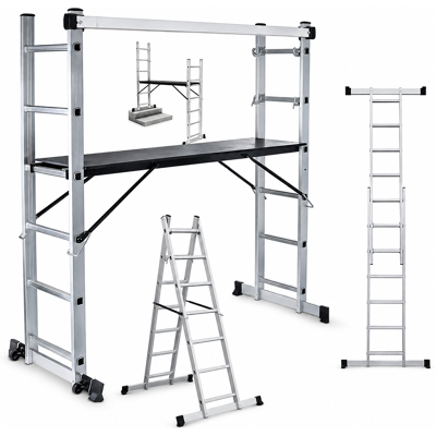 LORVIK Scala Multifunzionale 4 In 1 Con Piattaforma Antiscivolo Default Title LORVIK Scala Multifunzionale 4 In 1 Con Piattaforma Antiscivolo Default Title