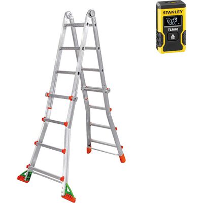 MATISÈRE Scala Lunga 4.00m - 4 X 4 Pioli - Kit Misuratore Laser - Bkpl/2-laser MATISÈRE Scala Lunga 4.00m - 4 X 4 Pioli - Kit Misuratore Laser - Bkpl/2-laser