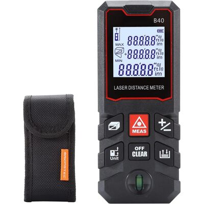 OEM Misuratore Laser Da 131 Piedi - Misuratore Laser Digitale Con Livella A Bolla, Display Lcd Retroilluminato, Modalità Pitagorica, Misurazione Di Area E Volume. OEM Misuratore Laser Da 131 Piedi - Misuratore Laser Digitale Con Livella A Bolla, Display Lcd Retroilluminato, Modalità Pitagorica, Misurazione Di Area E Volume.