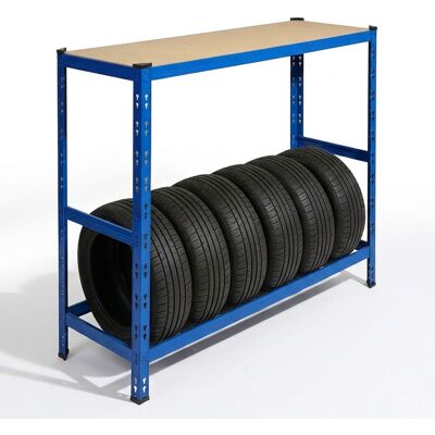 RELAXDAYS Portapneumatici Per 6, Hxlxp 110 X 120 X 40 Cm, 300 Kg, Acciaio, Sistema A Incastro, Garage/officina, Blu RELAXDAYS Portapneumatici Per 6, Hxlxp 110 X 120 X 40 Cm, 300 Kg, Acciaio, Sistema A Incastro, Garage/officina, Blu