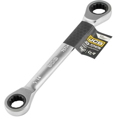 JCB Chiave A Cricchetto A Doppia Estremità 14x17mm Cr-v 12 Punte JCB Chiave A Cricchetto A Doppia Estremità 14x17mm Cr-v 12 Punte
