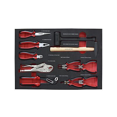 Set di strumenti Kaiserkraft - Inserto in schiuma, 11 pezzi, Argento Set di strumenti Kaiserkraft - Inserto in schiuma, 11 pezzi, Argento