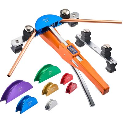 MOPHORN Kit Piegatubi Manuale Per Tubi In Rame E Alluminio Da 6mm-22mm, Strumento Per Piegatura Manuale Compatibile Con Spessore 0,5-1,2 Mm, Ideale Per Riparazioni Hvac Con 7 Matrici MOPHORN Kit Piegatubi Manuale Per Tubi In Rame E Alluminio Da 6mm-22mm, Strumento Per Piegatura Manuale Compatibile Con Spessore 0,5-1,2 Mm, Ideale Per Riparazioni Hvac Con 7 Matrici