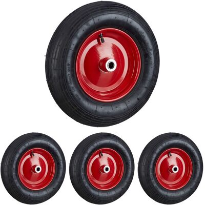 RELAXDAYS Set Da 4 Ruote Per Carriola 4.80 4.00-8 Pneumatico Ad Aria Carico Max. 120 Kg Con Valvola Nero-rosso RELAXDAYS Set Da 4 Ruote Per Carriola 4.80 4.00-8 Pneumatico Ad Aria Carico Max. 120 Kg Con Valvola Nero-rosso