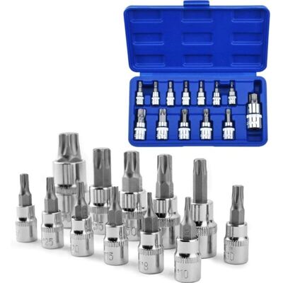 OEM Set Di 13 Bussole Da 1/4", 3/8" E 1/2" T8-t70 OEM Set Di 13 Bussole Da 1/4", 3/8" E 1/2" T8-t70