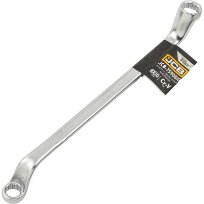 JCB Chiave A Bussola A Doppia Faccia Angolata A 75 Gradi, 8x10 Mm, Acciaio Cr-v, 12 Punte JCB Chiave A Bussola A Doppia Faccia Angolata A 75 Gradi, 8x10 Mm, Acciaio Cr-v, 12 Punte