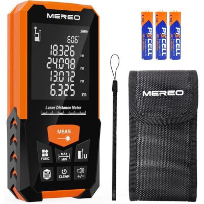OEM Misuratore Laser Digitale Da 165 Piedi/50 Metri, Livella Elettronica, Lcd Retroilluminato, Unità M/pollici/piedi, Misura Distanza, Area, Volume, Include Borsa Per Il Trasporto OEM Misuratore Laser Digitale Da 165 Piedi/50 Metri, Livella Elettronica, Lcd Retroilluminato, Unità M/pollici/piedi, Misura Distanza, Area, Volume, Include Borsa Per Il Trasporto