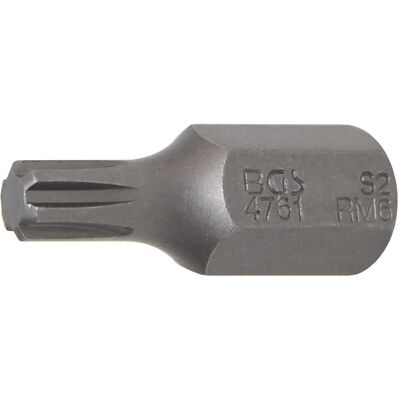 BGS TECHNIC Inserto Lunghezza 30 Mm Attacco Esagono Esterno 10 Mm (3/8') Profilo A Cuneo (per Ribe) M6 BGS TECHNIC Inserto Lunghezza 30 Mm Attacco Esagono Esterno 10 Mm (3/8') Profilo A Cuneo (per Ribe) M6