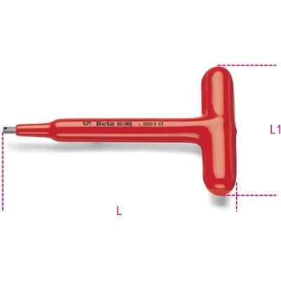 Beta Chiave Maschio Esagonale Con Impugnatura Isolata 1000v 951mq - 4 Beta Chiave Maschio Esagonale Con Impugnatura Isolata 1000v 951mq - 4
