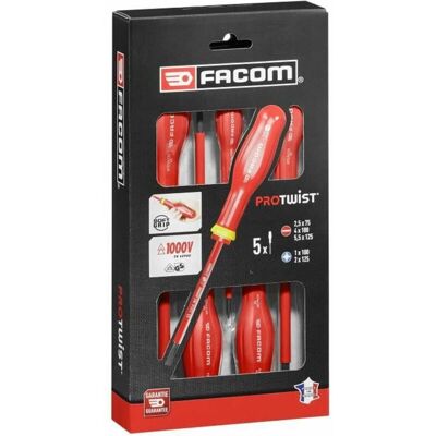 Facom Confezione Da 5 Cacciaviti Isolati 1000v At5ve.pb Facom Confezione Da 5 Cacciaviti Isolati 1000v At5ve.pb