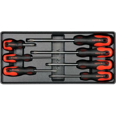 YATO Set Di 7 Cacciaviti A Testa Croce Per Inserti Nel Cassetto - Yt-5536 YATO Set Di 7 Cacciaviti A Testa Croce Per Inserti Nel Cassetto - Yt-5536