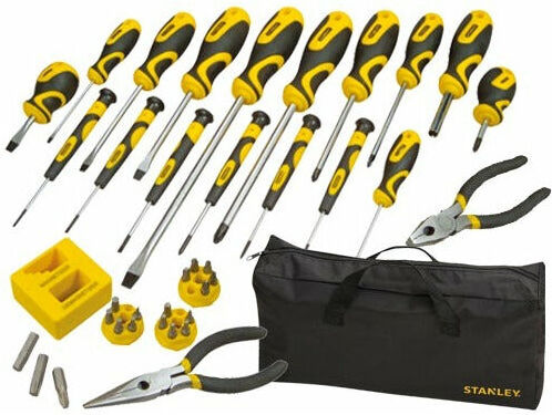 Stanley Set 39 pezzi meccanica giraviti con inserti e borsa da lavoro per il trasporto STHT0 62114