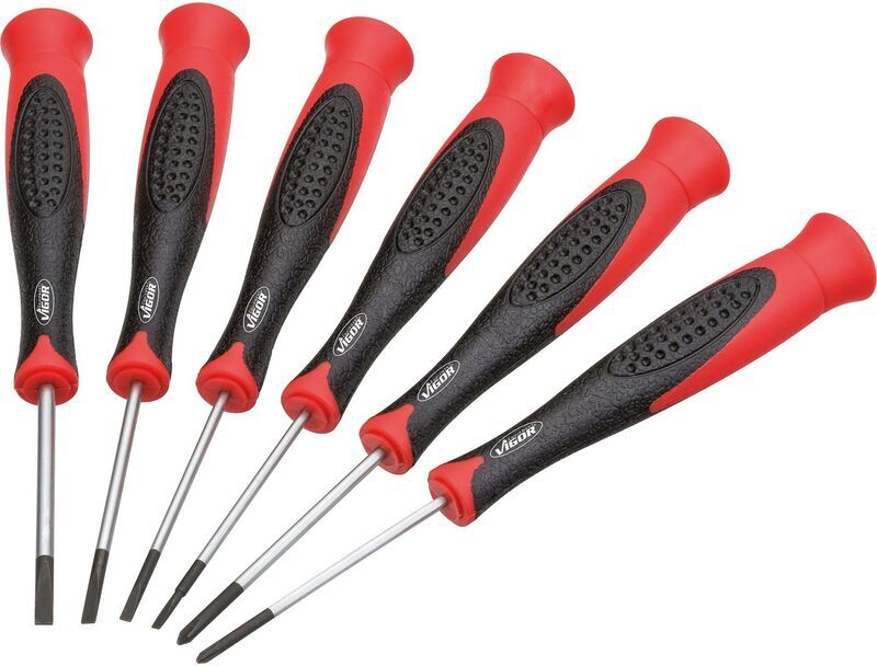 Vigor - Electronic screwdriver set ∙ V4303 ∙ Profilo ad intaglio, Profilo intaglio a croce ph ∙ 1.6 · 2 · 2.4 · 3 mm · PH 00 · PH 0 ∙ Numero