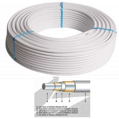 DIANFLEX 10 Metri Di Tubo Multistrato Al/pex 16x2 Mm Pvc Nudo A Norma DIANFLEX 10 Metri Di Tubo Multistrato Al/pex 16x2 Mm Pvc Nudo A Norma