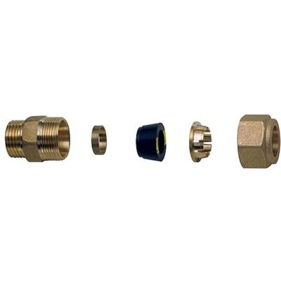 FAR 5860 - Raccordo Niplex Maschio Completo Di Kit Di Tenuta Per Tubo Rame Per Gas - Misura 3/8" - Tubo D.12 5860 3812 FAR 5860 - Raccordo Niplex Maschio Completo Di Kit Di Tenuta Per Tubo Rame Per Gas - Misura 3/8" - Tubo D.12 5860 3812