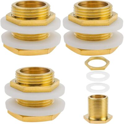 KEEMOTE Raccordo In Ottone A 3 Pezzi Per Serbatoio Di Acqua Piovana, Connettore G3/4" Per Serbatoi D'Acqua E Rubinetti KEEMOTE Raccordo In Ottone A 3 Pezzi Per Serbatoio Di Acqua Piovana, Connettore G3/4" Per Serbatoi D'Acqua E Rubinetti