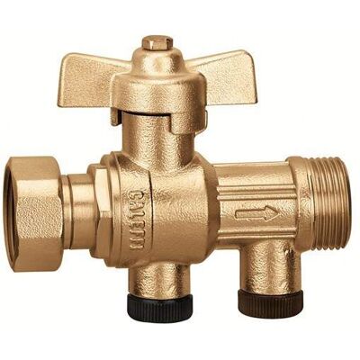 Valvola a sfera Caleffi con check - 3/4" - Ottone Valvola a sfera Caleffi con check - 3/4" - Ottone