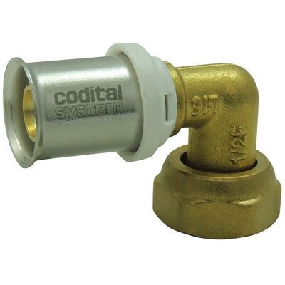 CODITAL Curva In Ottone Multicouche Dado Girevole Femmina 20x27 Per Tubo Diametro 16mm CODITAL Curva In Ottone Multicouche Dado Girevole Femmina 20x27 Per Tubo Diametro 16mm