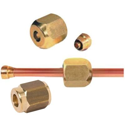 UNIVERSALE - raccordo autocartellante 1/4 - rame - Giunto UNIVERSALE - raccordo autocartellante 1/4 - rame - Giunto