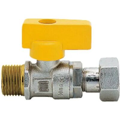 ENOLGAS Rubinetto Gas In Ottone Dritto Con Farfalla Maschio Dado Girevole 1/2'x3/4' ENOLGAS Rubinetto Gas In Ottone Dritto Con Farfalla Maschio Dado Girevole 1/2'x3/4'