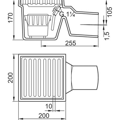 ACO Scarico A Pavimento In Ghisa Dn100/ 1,5 Gradi/ 2l/s/ L15 Con Griglia+ws/verniciatura, 5001.00.00 ACO Scarico A Pavimento In Ghisa Dn100/ 1,5 Gradi/ 2l/s/ L15 Con Griglia+ws/verniciatura, 5001.00.00