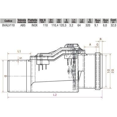 BAMPI Valvola Antireflusso Dm 110 In Abs E Inox Bvalv110 BAMPI Valvola Antireflusso Dm 110 In Abs E Inox Bvalv110