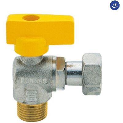 ENOLGAS Rubinetto Gas In Ottone A Squadro Con Farfalla Maschio Dado Girevole 1/2x3/4 ENOLGAS Rubinetto Gas In Ottone A Squadro Con Farfalla Maschio Dado Girevole 1/2x3/4