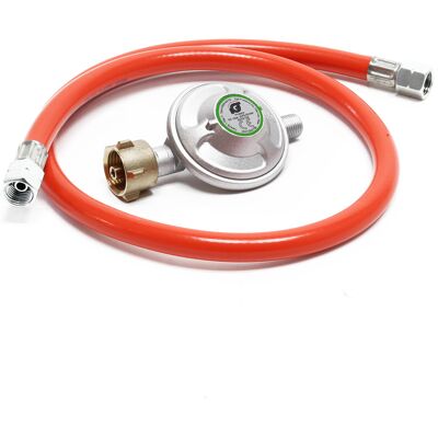 WILTEC Riduttore Di Pressione A 50mbar Con 80cm Di Tubo Propano Per Bombola Di Gas 21,8x1,14 L WILTEC Riduttore Di Pressione A 50mbar Con 80cm Di Tubo Propano Per Bombola Di Gas 21,8x1,14 L