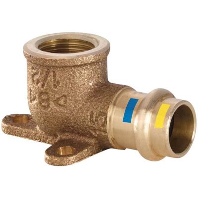 VDS "gomito Flangiato Femmina A Pressare Filettato Femmina In Bronzo Ø18 X 1/2""""f" VDS "gomito Flangiato Femmina A Pressare Filettato Femmina In Bronzo Ø18 X 1/2""""f"