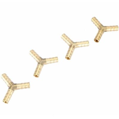 LIIYIELA Raccordo A Y In Ottone A 3 Vie Con Attacco A Barb Per Tubo Flessibile, Per Aria, Acqua E Gas, Diametro Esterno 8 Mm, 4 Pezzi. LIIYIELA Raccordo A Y In Ottone A 3 Vie Con Attacco A Barb Per Tubo Flessibile, Per Aria, Acqua E Gas, Diametro Esterno 8 Mm, 4 Pezzi.
