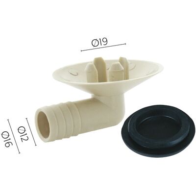 UNIVERSALE Raccordo Pipetta Scarico Unita' Esterna Con Attacco Diam. 19mm UNIVERSALE Raccordo Pipetta Scarico Unita' Esterna Con Attacco Diam. 19mm
