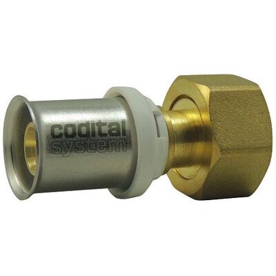 CODITAL Raccordo In Ottone Multicouche Dado Girevole Femmina 20x27 Per Tubo Diametro 20mm CODITAL Raccordo In Ottone Multicouche Dado Girevole Femmina 20x27 Per Tubo Diametro 20mm