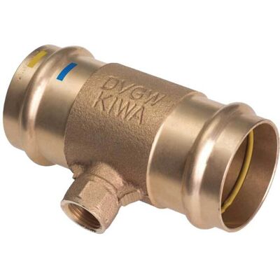 VDS "tee Femmina A Pressare Filettato Femmina Al Centro In Bronzo Ø15 X 1/2"""" X Ø15" VDS "tee Femmina A Pressare Filettato Femmina Al Centro In Bronzo Ø15 X 1/2"""" X Ø15"