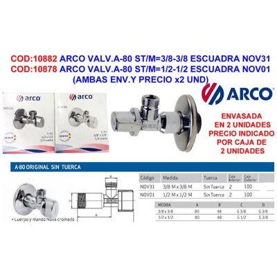 Valvola Arco A-80 Cromata - Impianti Interne Valvola Arco A-80 Cromata - Impianti Interne
