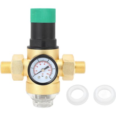 VISTRECK Regolatore Di Pressione Dell'acqua In Ottone G3/4, Valvola Di Riduzione Con Manometro, Filtro A Rete In Acciaio Inox Per Viaggi In Camper. VISTRECK Regolatore Di Pressione Dell'acqua In Ottone G3/4, Valvola Di Riduzione Con Manometro, Filtro A Rete In Acciaio Inox Per Viaggi In Camper.