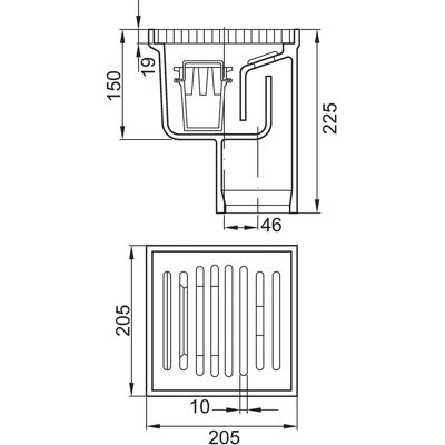 ACO Scarico A Pavimento Ghisa Dn100/ 90gradi/ 2,0l/s/ L15 Con Griglia+ws/verniciatura, 5009.40.00 ACO Scarico A Pavimento Ghisa Dn100/ 90gradi/ 2,0l/s/ L15 Con Griglia+ws/verniciatura, 5009.40.00