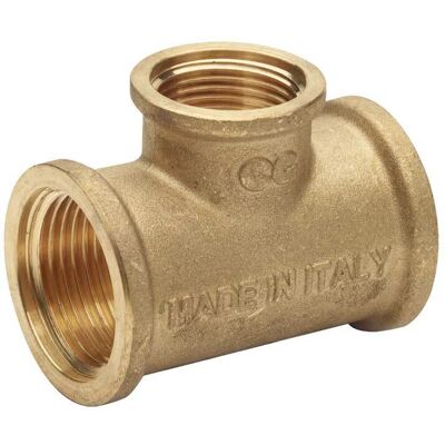 VDS "tee Femmina Ridotto Centrale In Ottone Giallo 1"""" X 3/4"""" X 1" VDS "tee Femmina Ridotto Centrale In Ottone Giallo 1"""" X 3/4"""" X 1"
