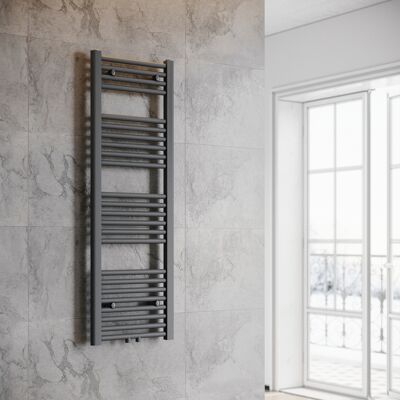 SONNI Termoarredo Scaldasalviette Radiatore Ad Acqua Calda Bagno Collegamento Intermedio 1200x400mm Grigio Antracite SONNI Termoarredo Scaldasalviette Radiatore Ad Acqua Calda Bagno Collegamento Intermedio 1200x400mm Grigio Antracite