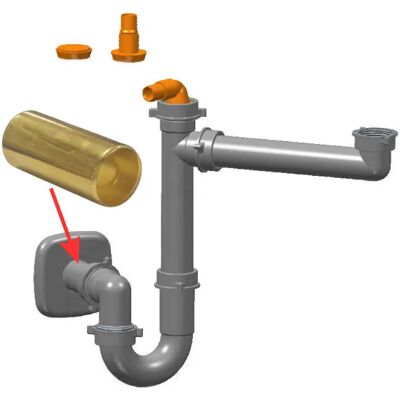 Lira - Sifone Spazio 1 - Ottone 40 - Siphon Lira - Sifone Spazio 1 - Ottone 40 - Siphon