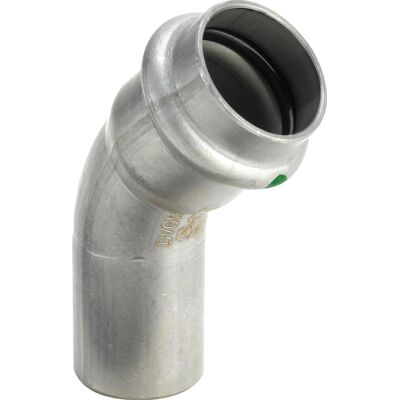 Viega 35mm Acciaio Inox Cavo a 45° - Giunto di Tubo Viega 35mm Acciaio Inox Cavo a 45° - Giunto di Tubo