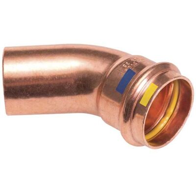 VDS Curva A 45° Maschio/femmina In Rame A Pressare Ø28 X Ø28 Mm VDS Curva A 45° Maschio/femmina In Rame A Pressare Ø28 X Ø28 Mm