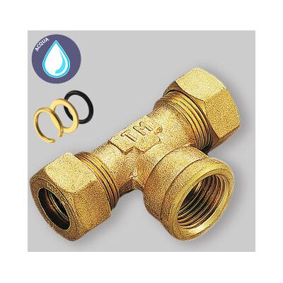 TIEMME Raccordo A T Femmina Con Tenuta O-ring Per Tubo Rame Modello 1300 3/4 Ø22 TIEMME Raccordo A T Femmina Con Tenuta O-ring Per Tubo Rame Modello 1300 3/4 Ø22