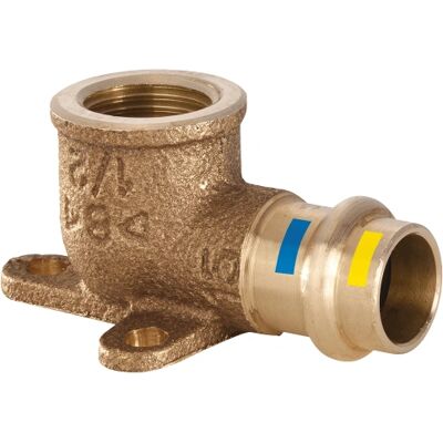 VDS "gomito Flangiato Femmina A Pressare Filettato Femmina In Bronzo Ø18 X 1/2""""f" VDS "gomito Flangiato Femmina A Pressare Filettato Femmina In Bronzo Ø18 X 1/2""""f"