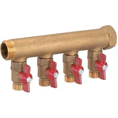 RIQUIER Collettore Modulare Maschio Femmina 20x27 - Con Valvola A 4 Uscite 15x21 Maschio RIQUIER Collettore Modulare Maschio Femmina 20x27 - Con Valvola A 4 Uscite 15x21 Maschio