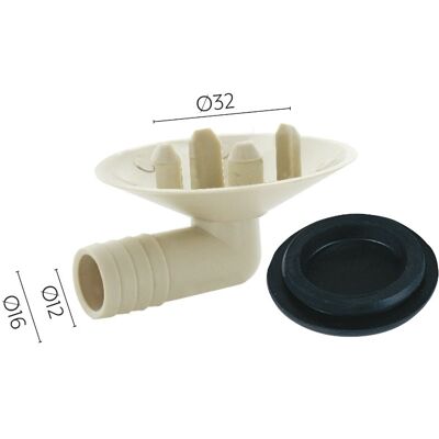 UNIVERSALE Raccordo Pipetta Scarico Unita' Esterna Con Attacco D32mm UNIVERSALE Raccordo Pipetta Scarico Unita' Esterna Con Attacco D32mm