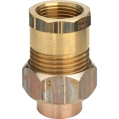 VIEGA Bocchettone Ff 12-1/2" Bronzo, Portagomma Di Bronzo, Estremità Filettata Di Ottone, Estremità A Saldare Femmina, Filettatura Rp, A Sede Conica 163051 VIEGA Bocchettone Ff 12-1/2" Bronzo, Portagomma Di Bronzo, Estremità Filettata Di Ottone, Estremità A Saldare Femmina, Filettatura Rp, A Sede Conica 163051